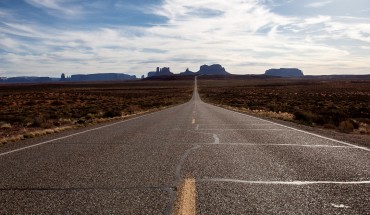 Road with Monument Valley in background