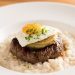 Risotto burger with grilled onion